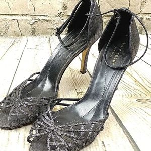 Kate Spade High Heels Shimmer Silver Grey Gidget